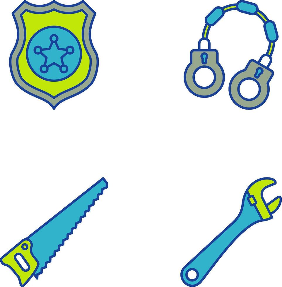 Police shield and Handcuff Icon vector