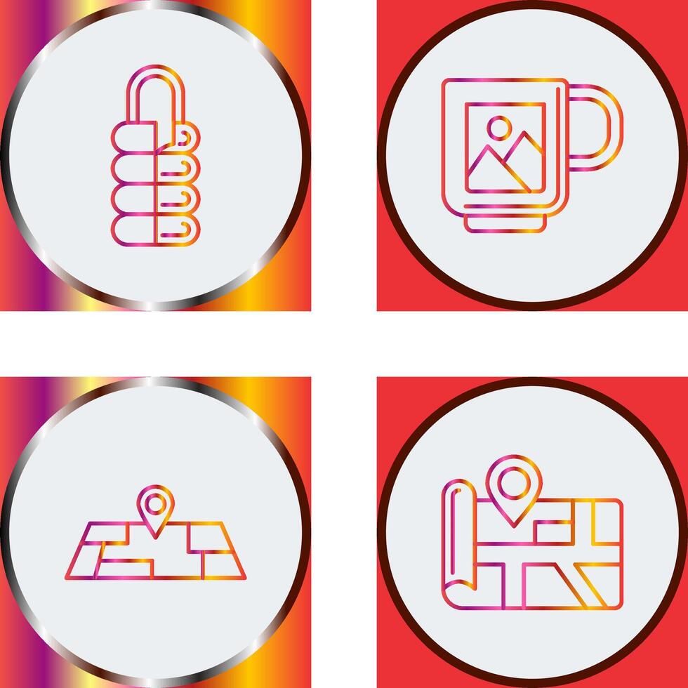 Sleeping Bag and Mug Icon vector