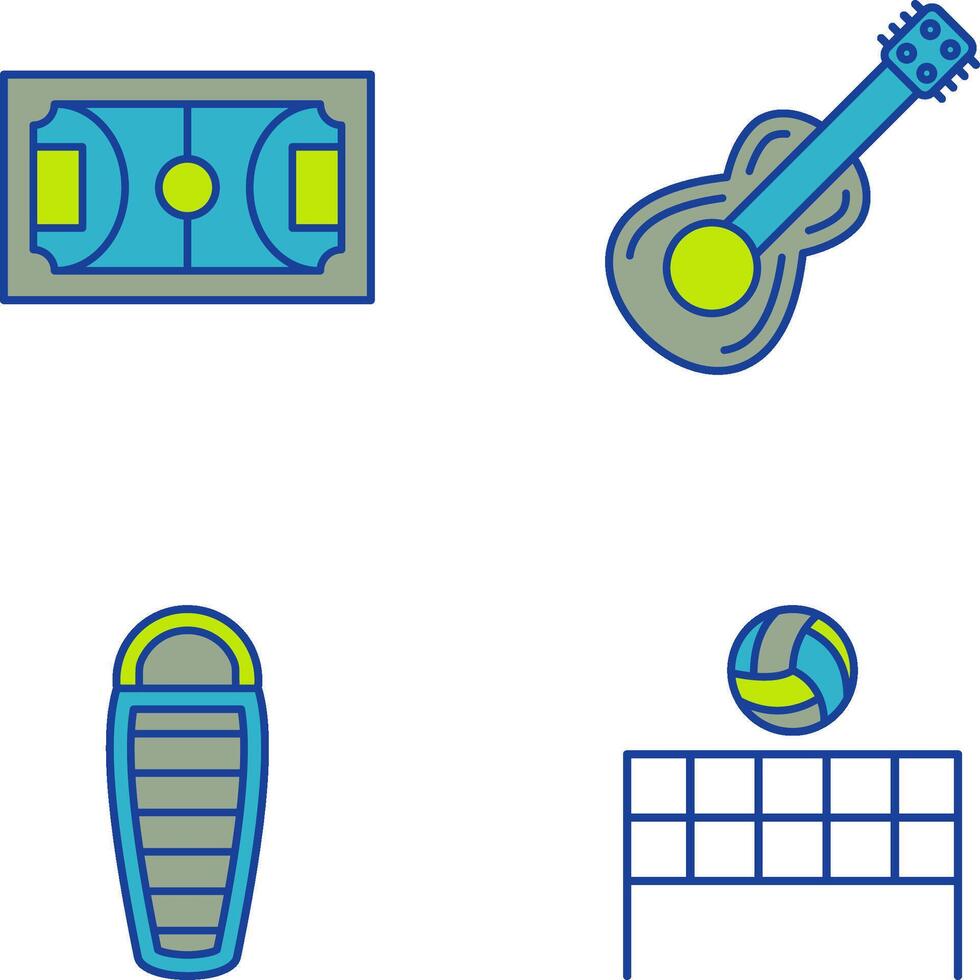 Football and Guitar Icon vector