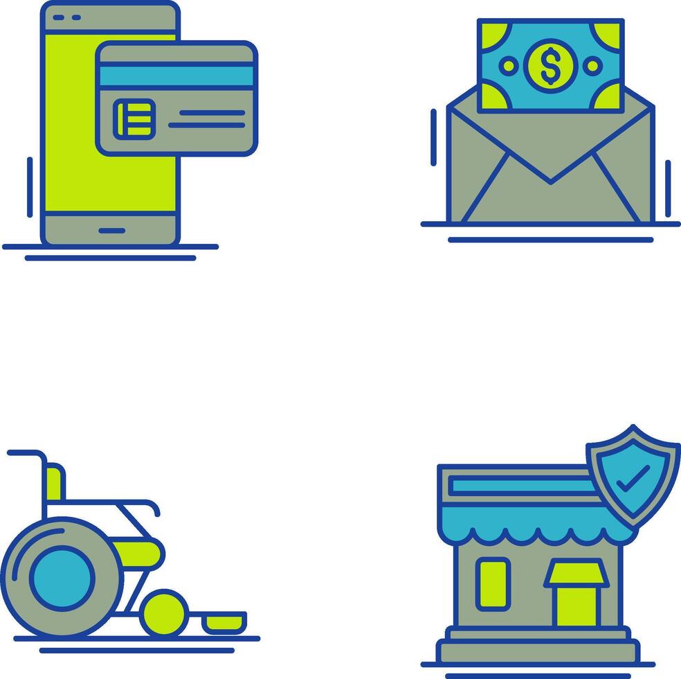 Cashless Payment and Mail Coin Icon vector