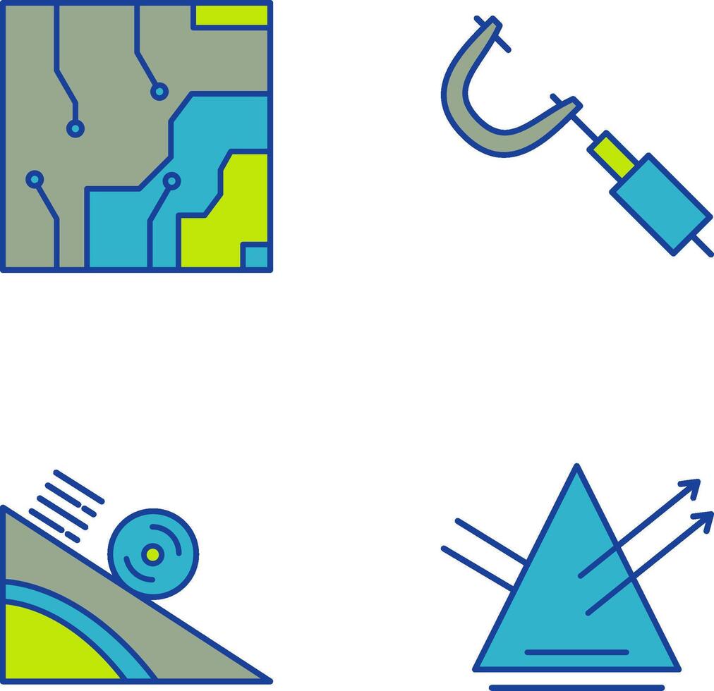 Electrical circuit and Micrometer Icon vector