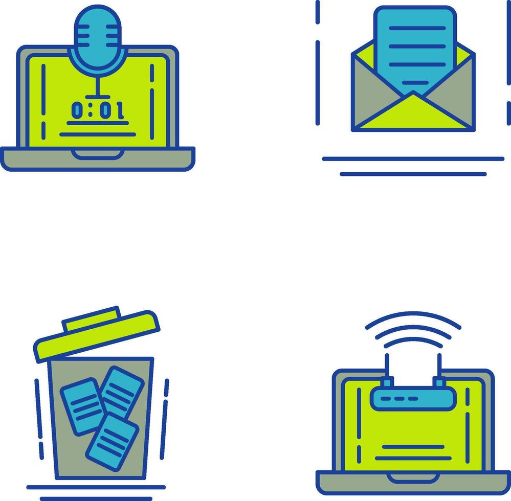 Voice Recorder and Email Icon vector