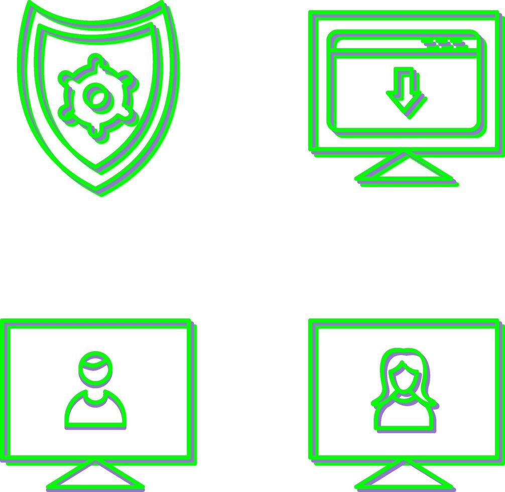 seguridad ajustes y descargar página web icono vector