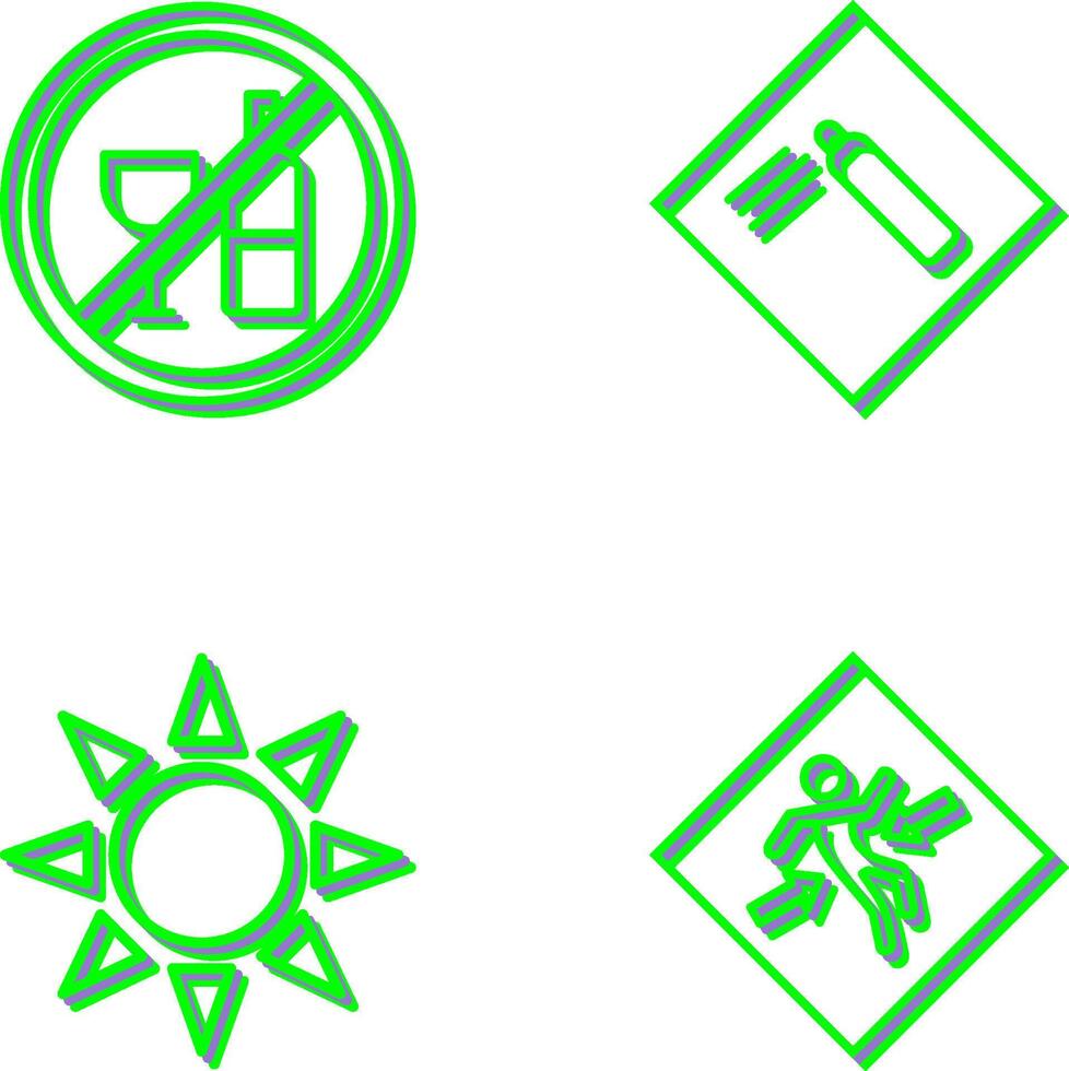 Pressurized cylinder And no drinking Icon vector