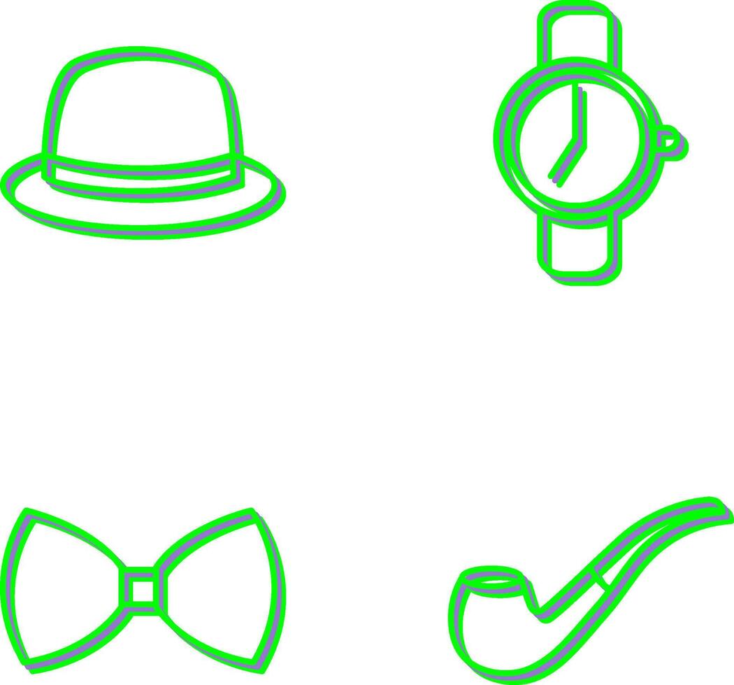 Hat and Watch Icon vector