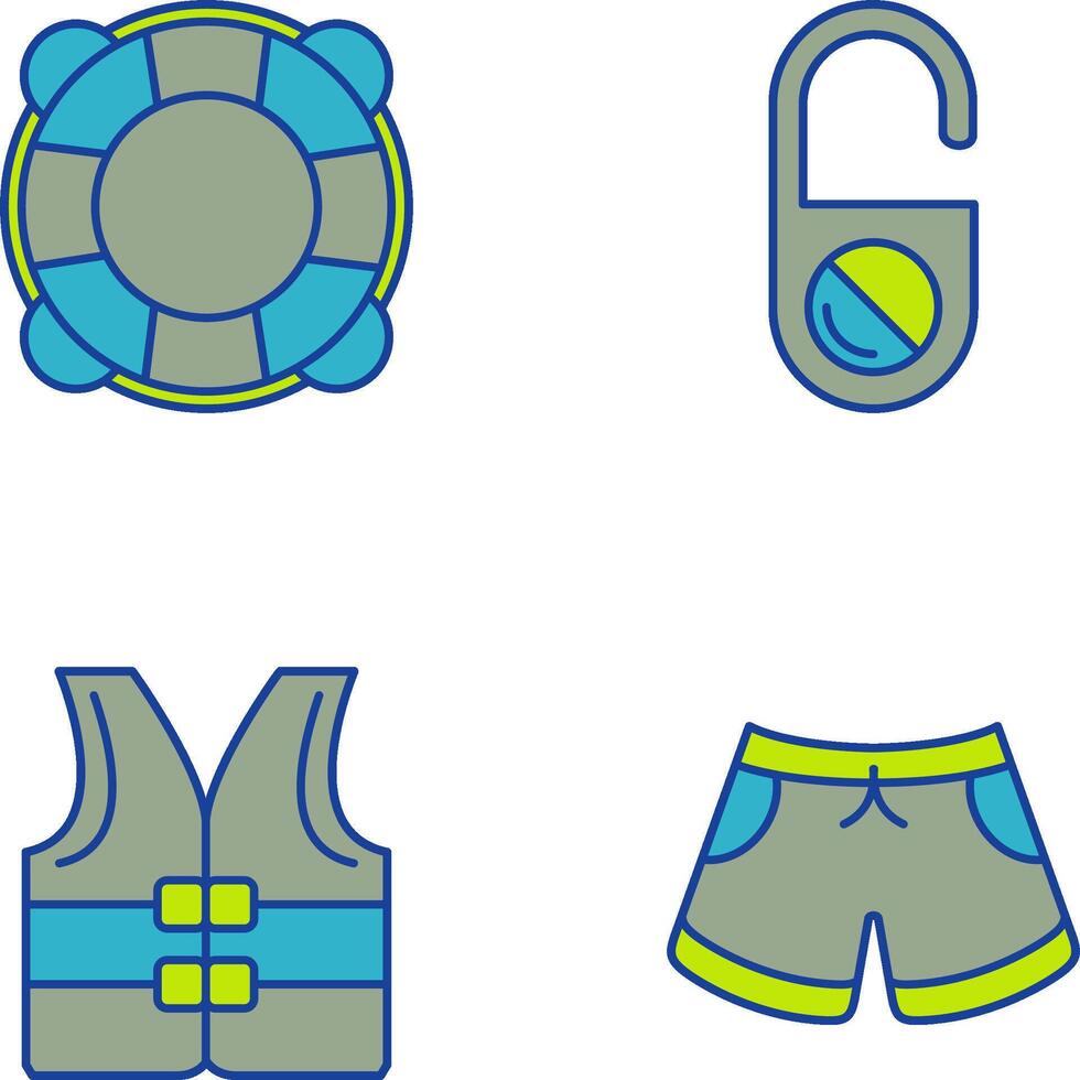 Life Preserver and Do Not Disturb Icon vector