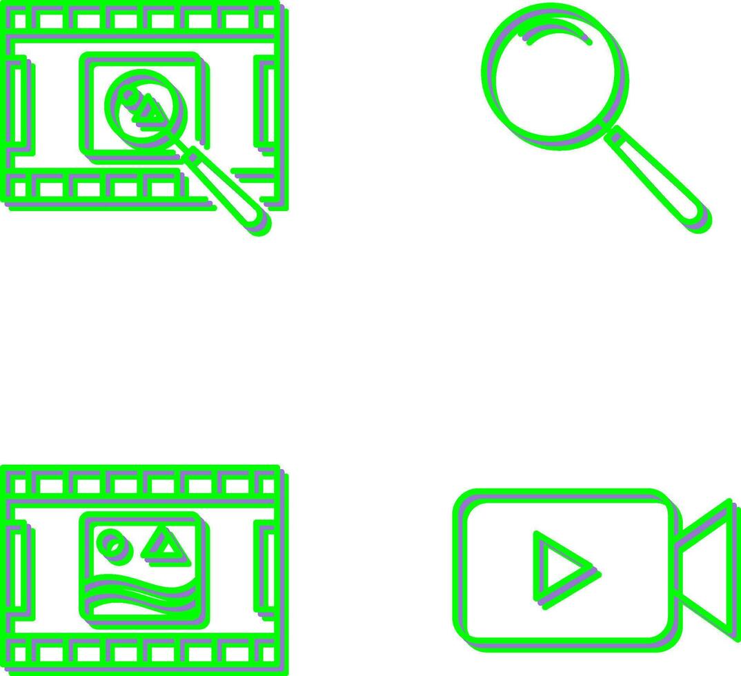 find pictures and magnifier Icon vector