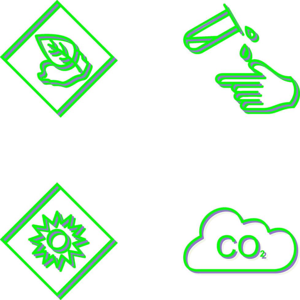 Environment hazard and Corrosive hazard Icon vector