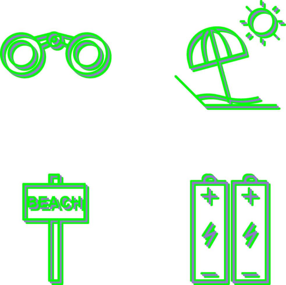 Binoculars and beach Icon vector