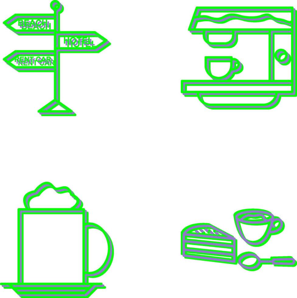 signboard and coffe machine Icon vector