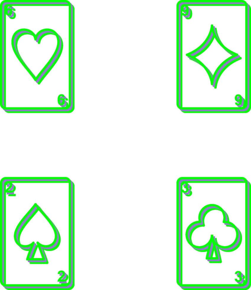 heart cards and diamonds card Icon vector