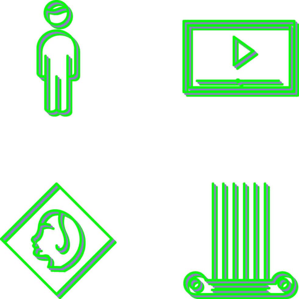 Videos Screening and Tourist Icon vector
