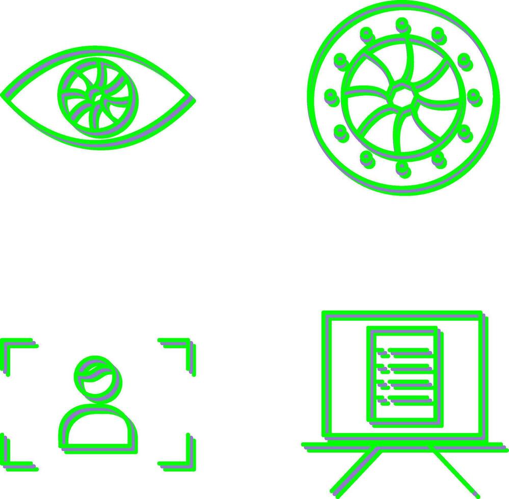eye and optical diaphram Icon vector