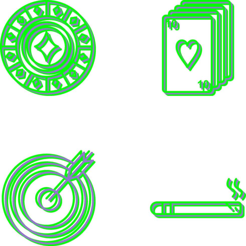 diamond Chip and desk of cards Icon vector