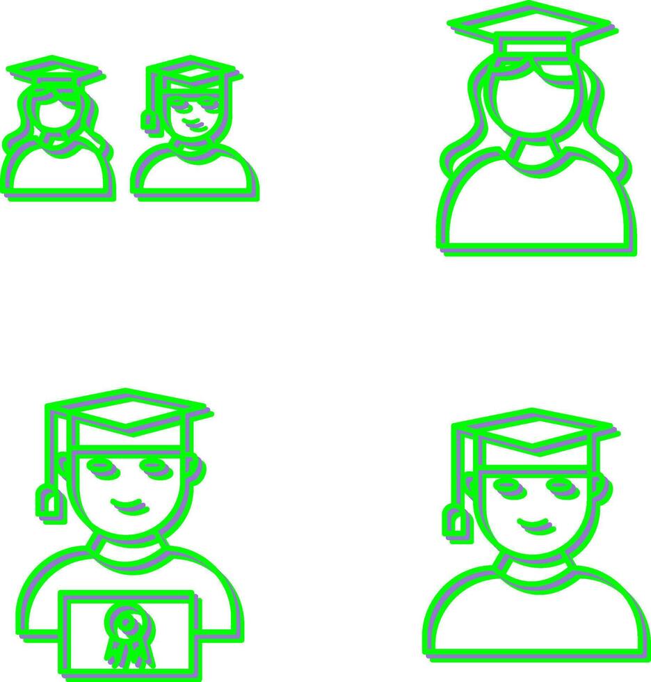 Graduates and Female Graduate Icon vector