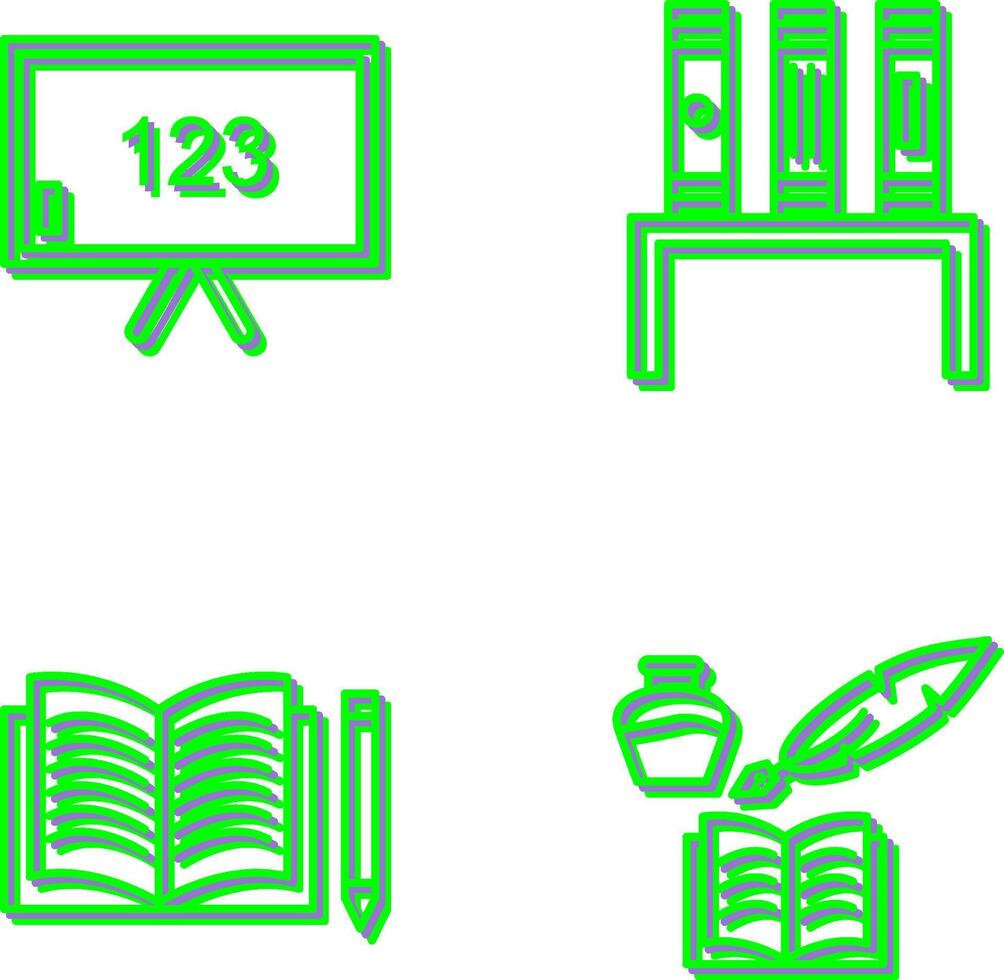 Classroom Board and Bookstand Icon vector