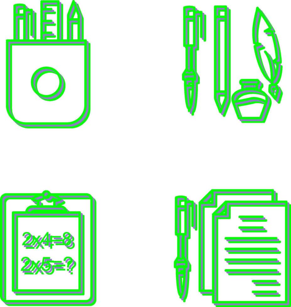 papelería y escritura equipo icono vector