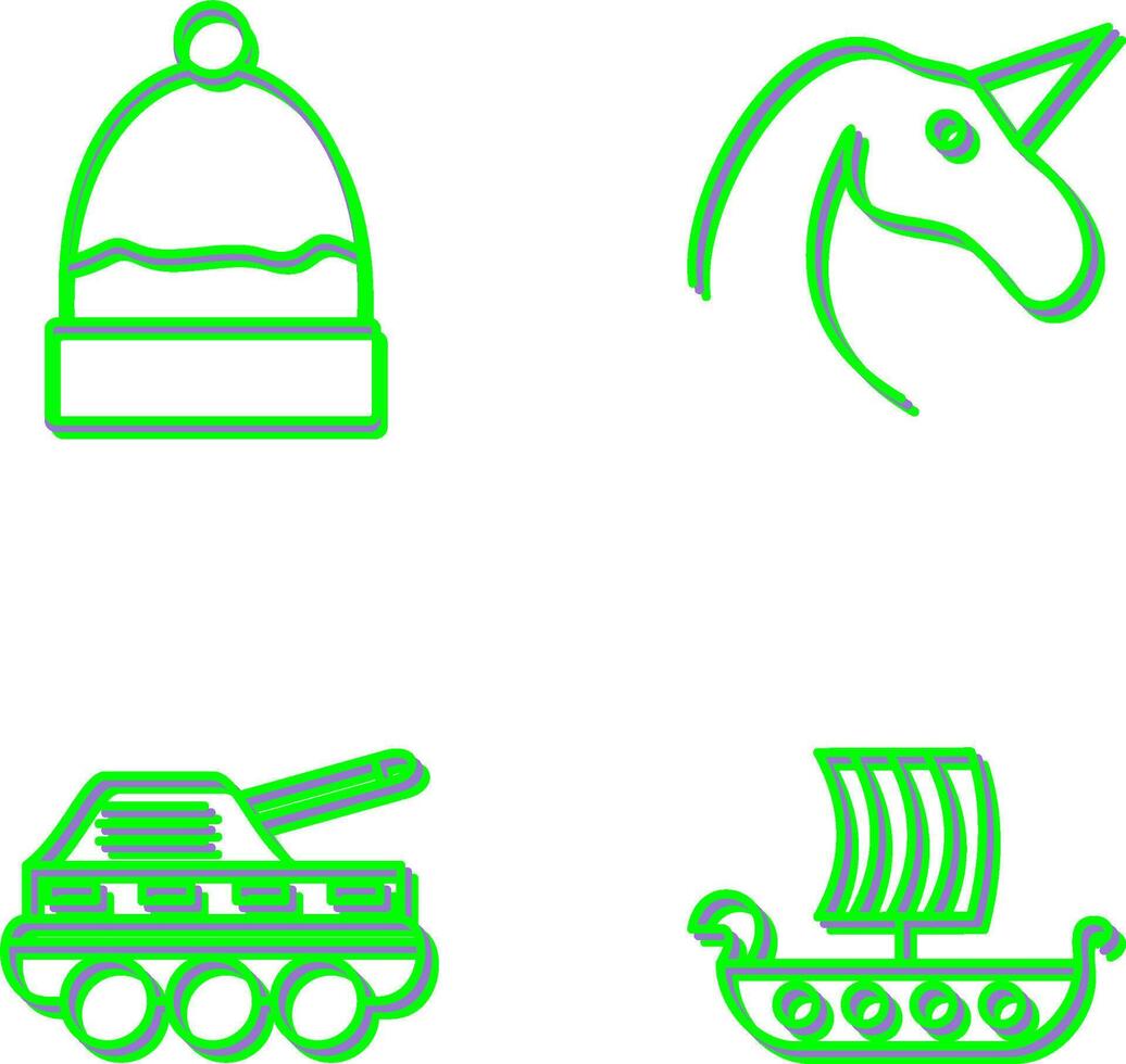 Warm Cap and Unicorn Icon vector