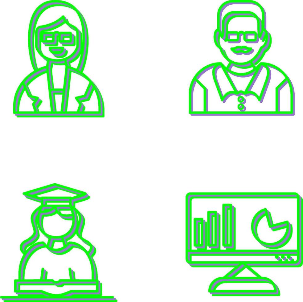 Female Professor and Male Professor Icon vector