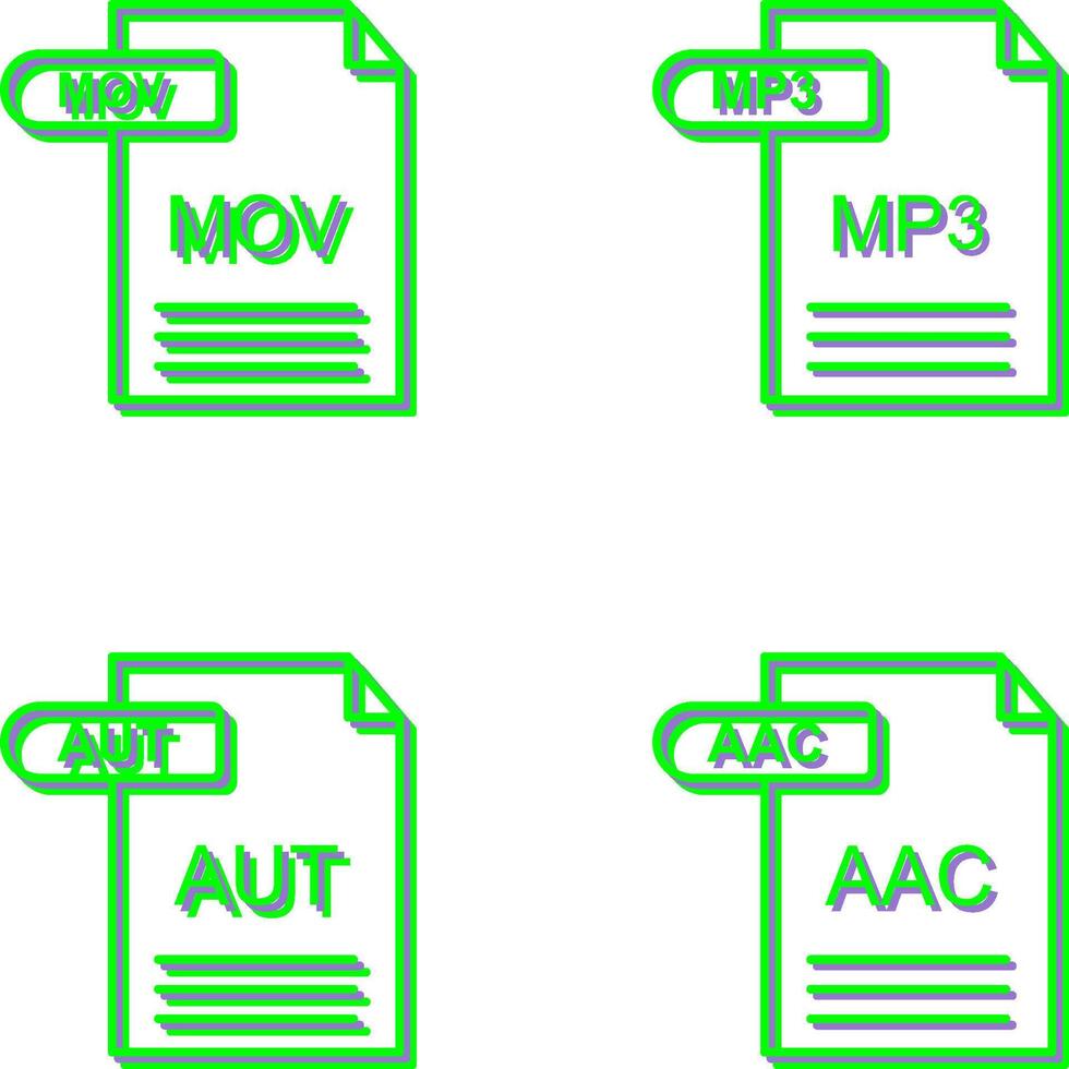 MOV and MP3 Icon vector