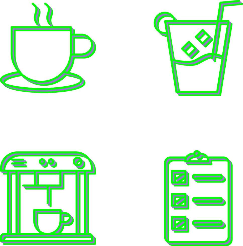 hot coffee and whiskey sour Icon vector