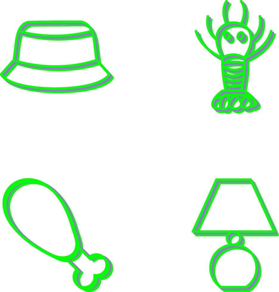 Men Hat and Lobster Icon vector