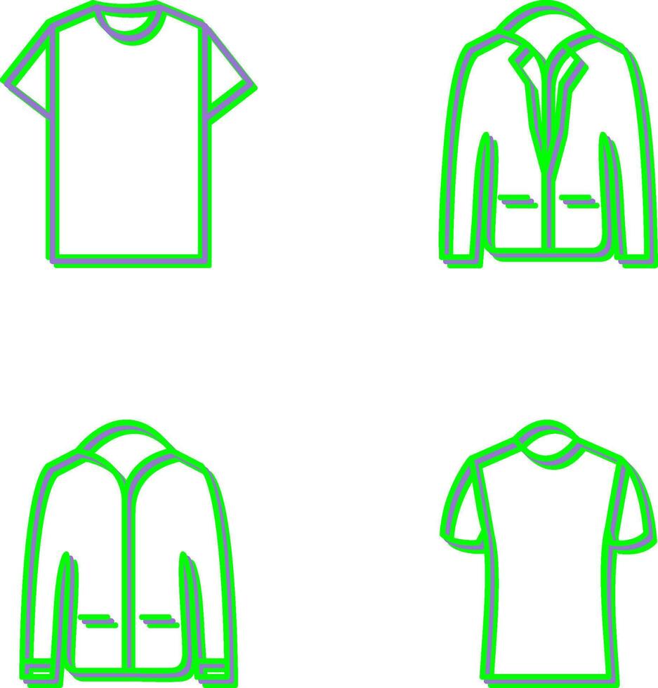 Plain T Shirt and Stylish Jacket Icon vector