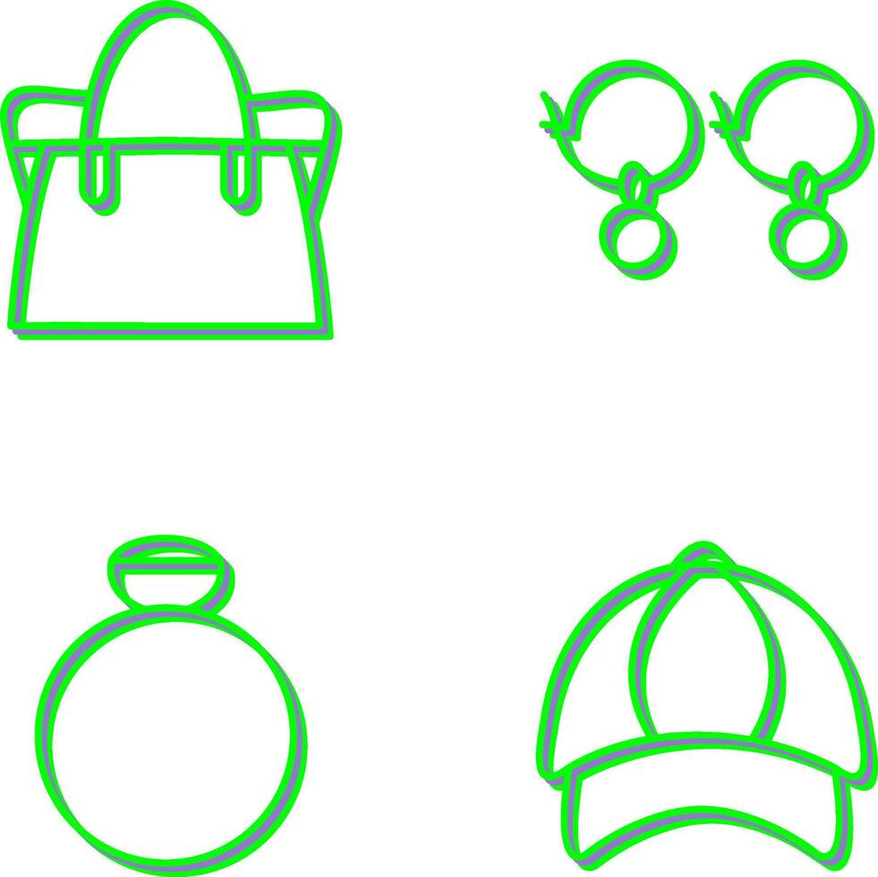 Bag and Earrings Icon vector
