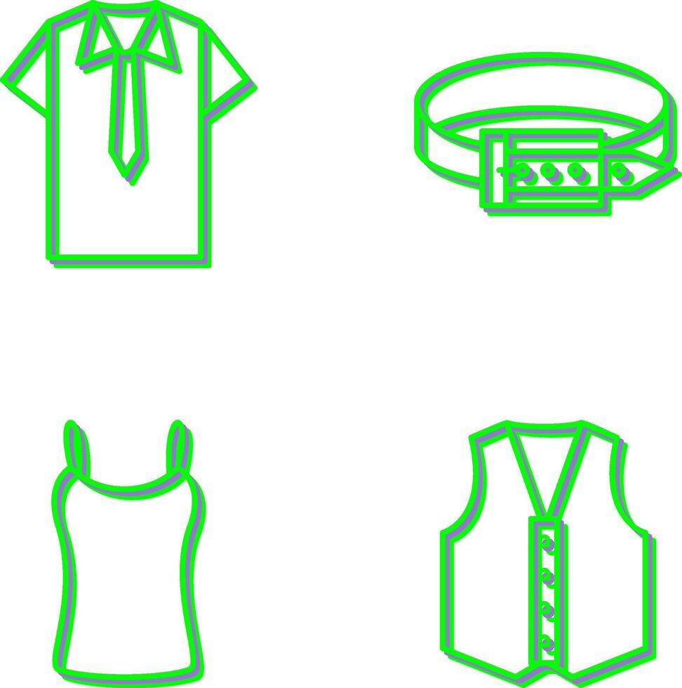 Shirt and Tie and Belt Icon vector
