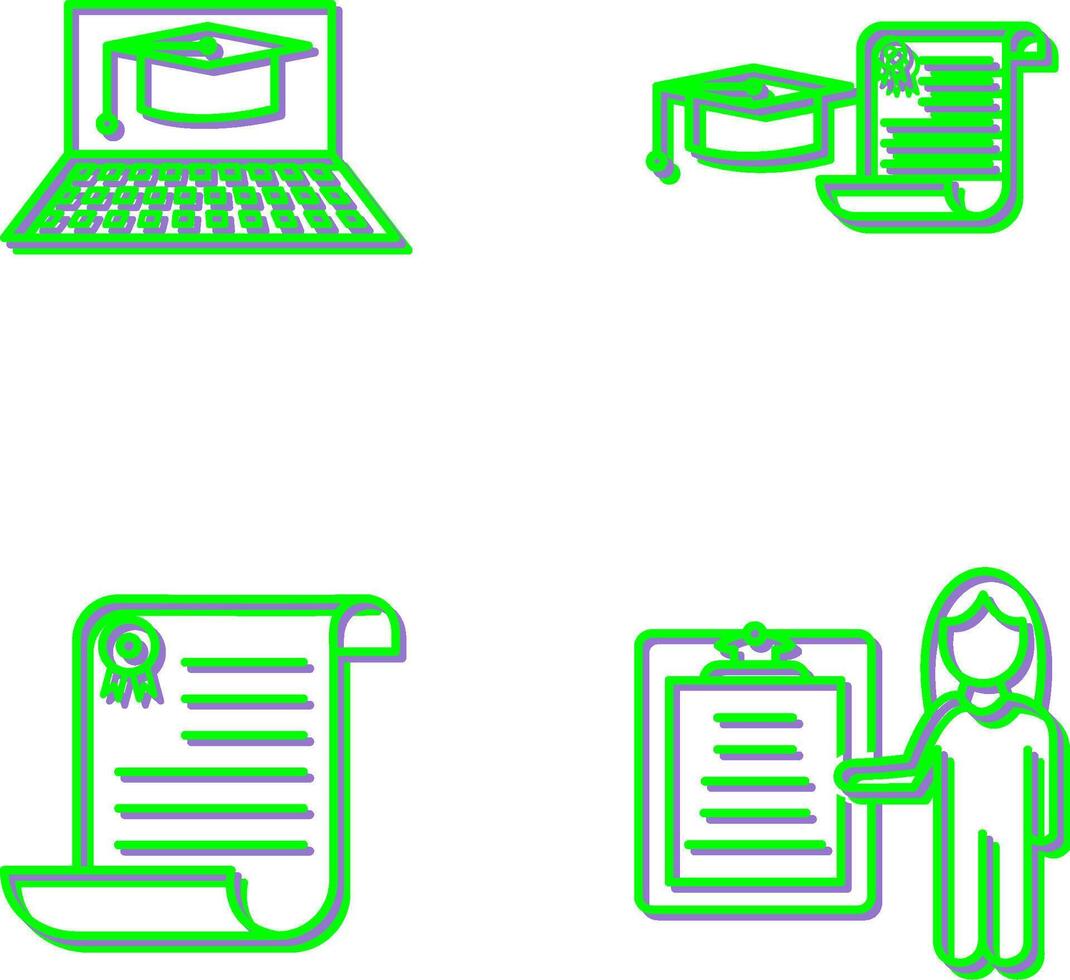 Online Graduation and Graduation Icon vector