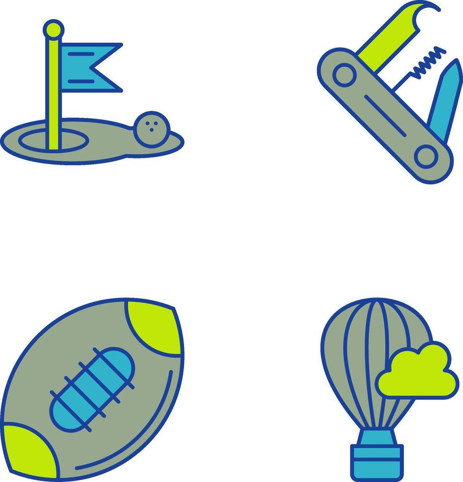 Golf and Swiss Army Knife Icon vector