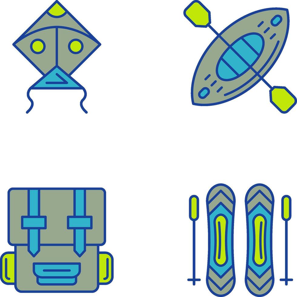 Kite and Kayak Icon vector