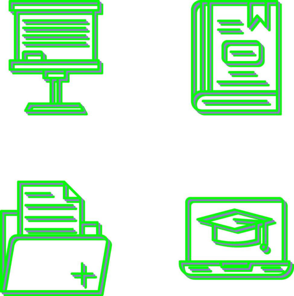 tablero y libro icono vector