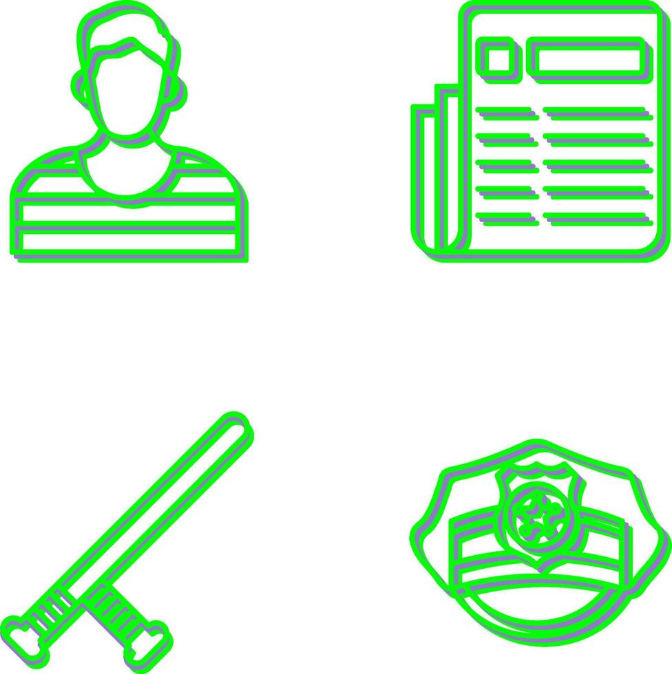 Prisioner and Newespaper Icon vector