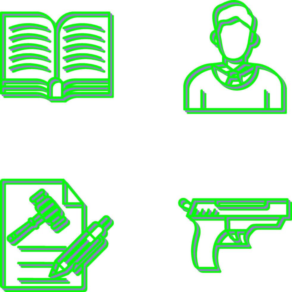Book and Judge Icon vector