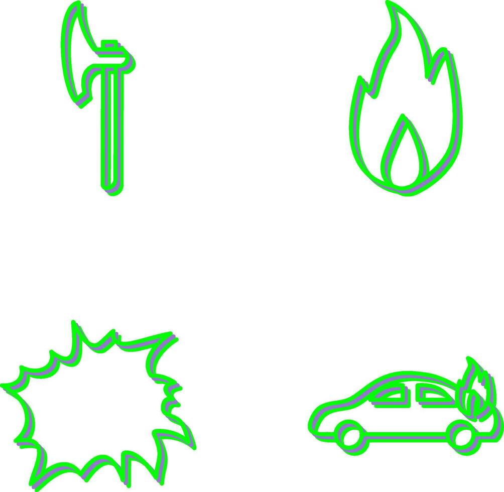 axe and fire Icon vector