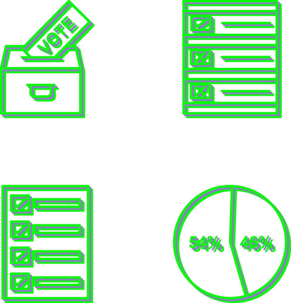 Casting Vote and Ballot Paper Icon vector