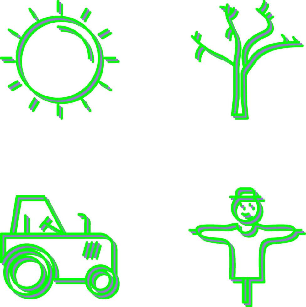 Sun and Tree Icon vector