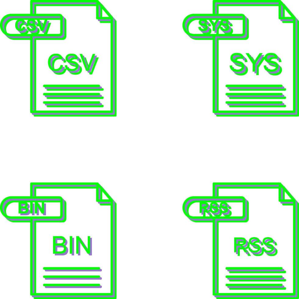 CSV and SYS Icon vector