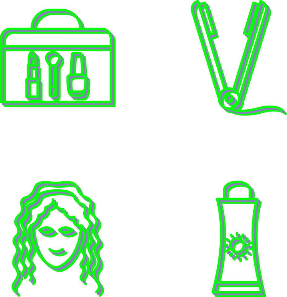 Cosmetics and Straightener Icon vector