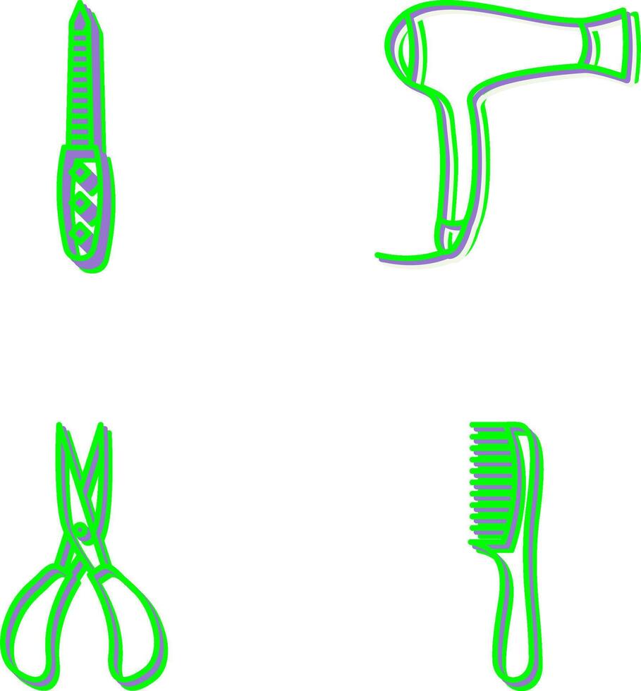 Nail File and Hair Dryer Icon vector