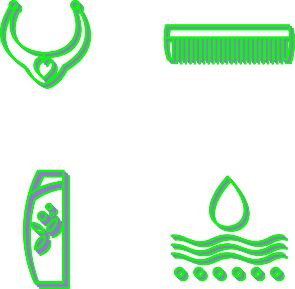 Necklace and Comb Icon vector