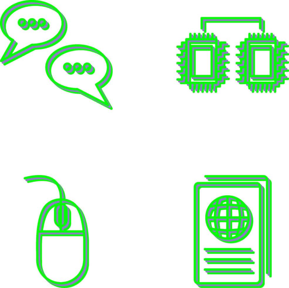 Conversation Bubbles and Processors Connected Icon vector