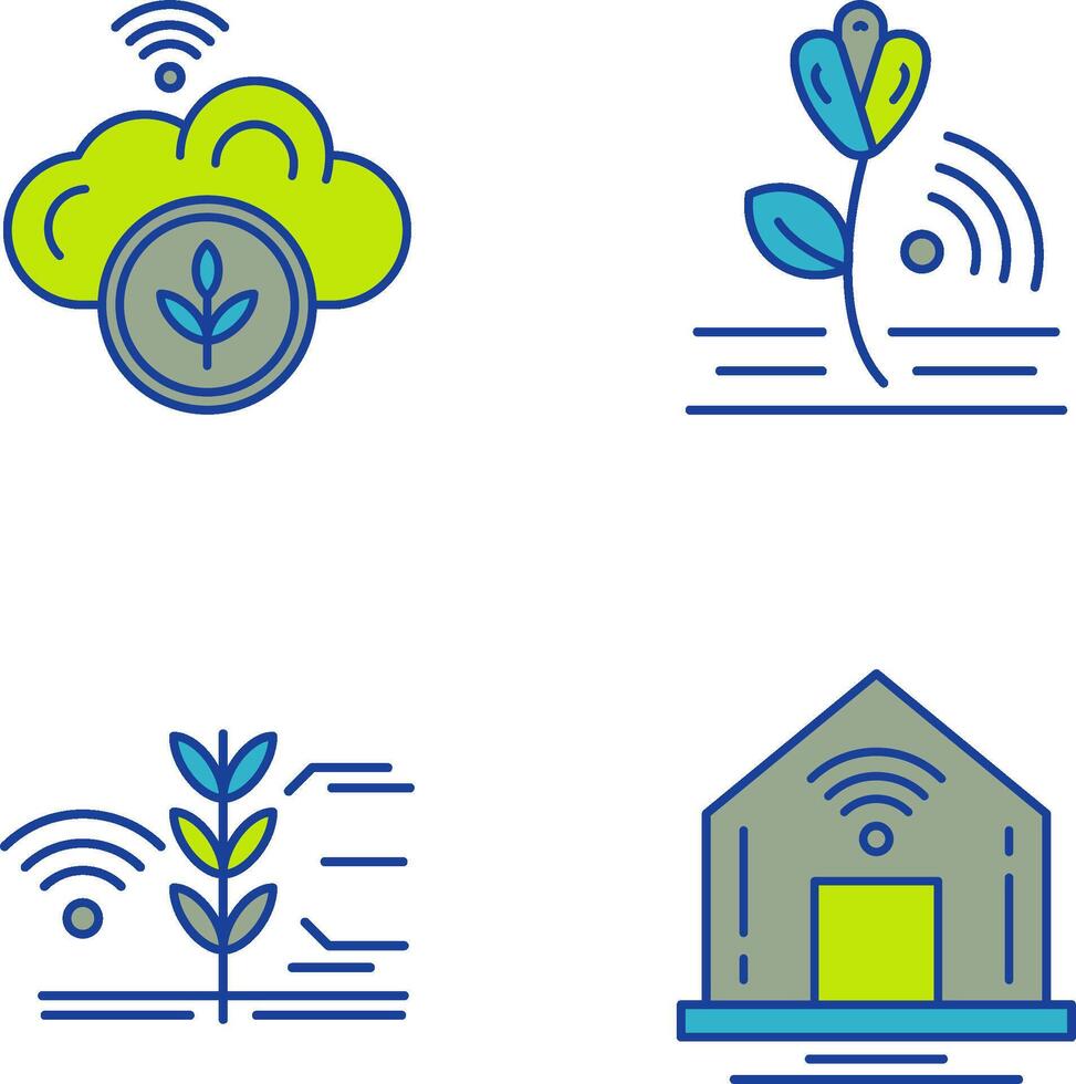Signal and Flowers Icon vector