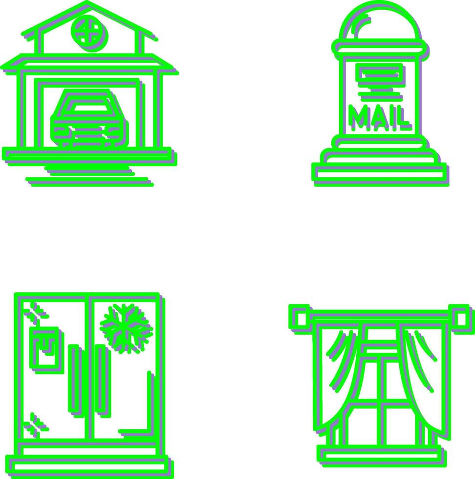 Garage and Mail Box Icon vector