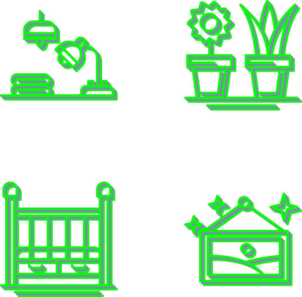 Lamps and House Plants Icon vector