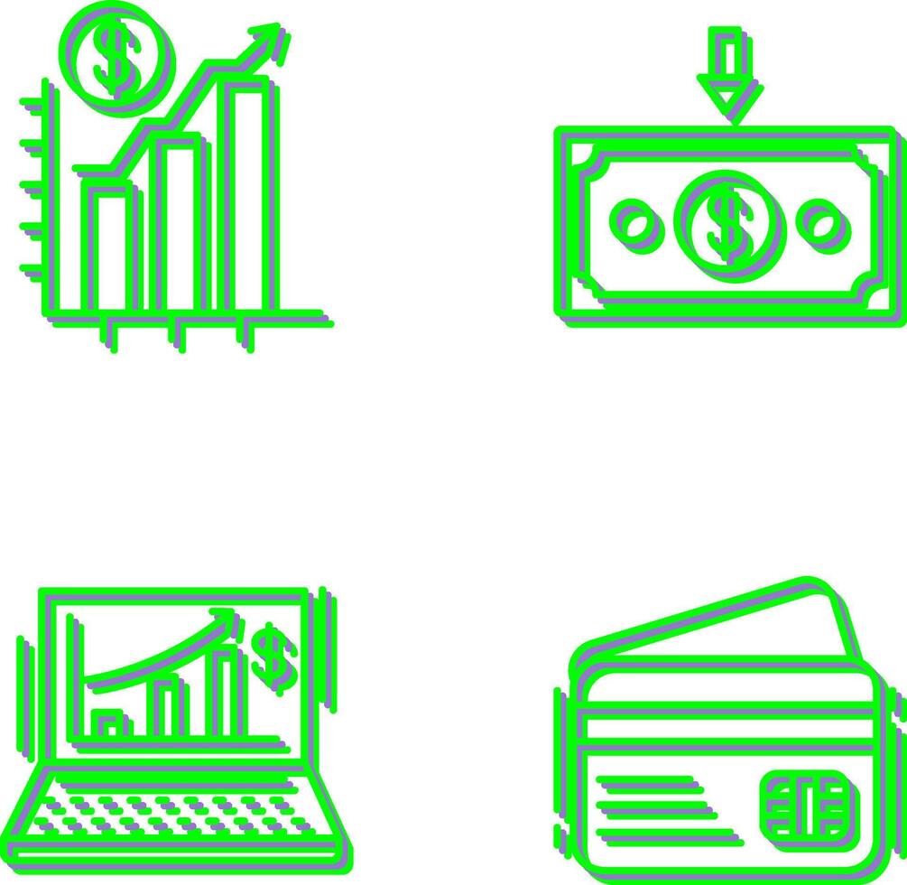 Chart Up and Money Down Icon vector