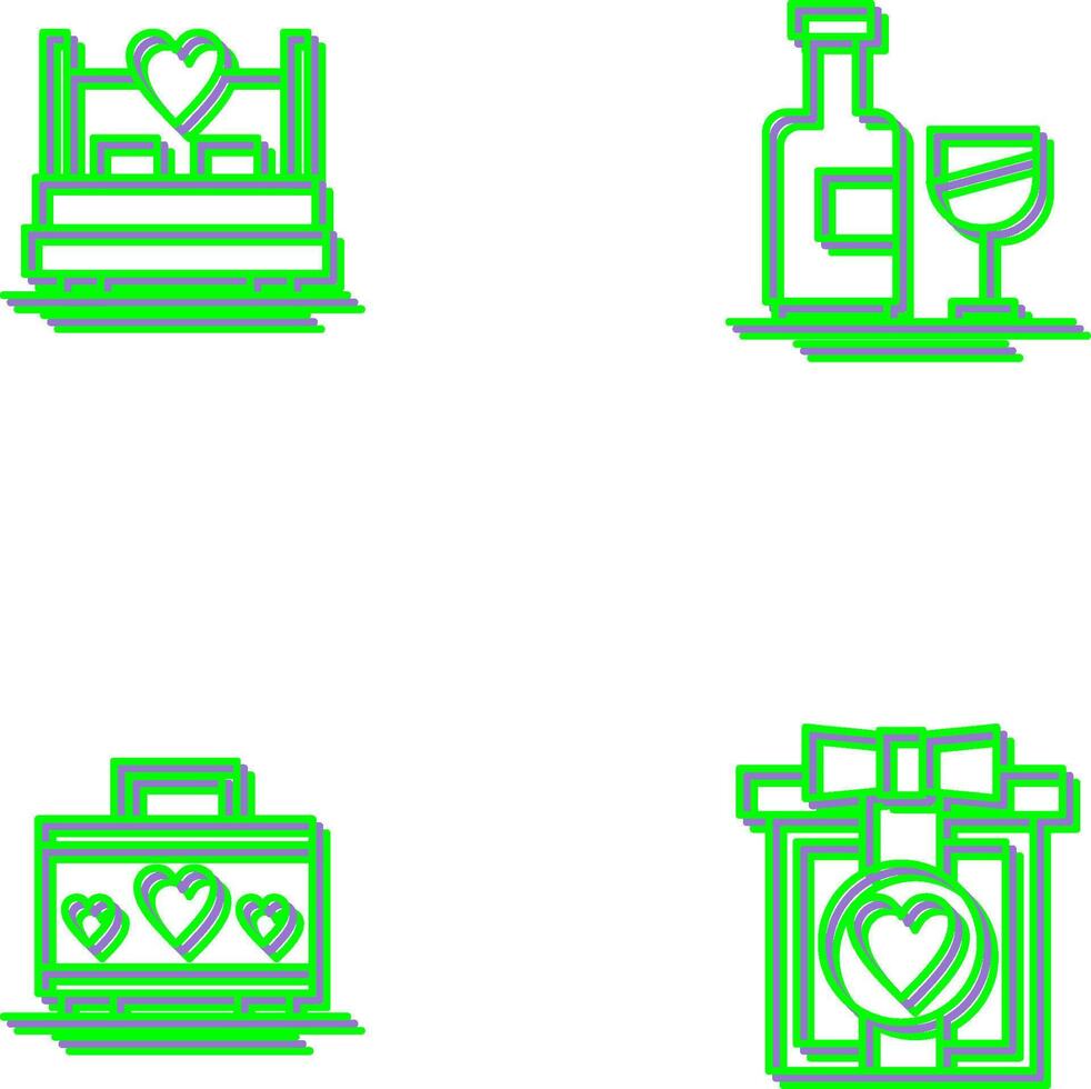 Double and Wine Bottle Icon vector