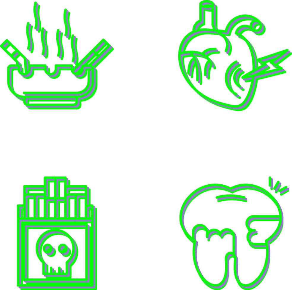 Heart Attack and hashtray Icon vector