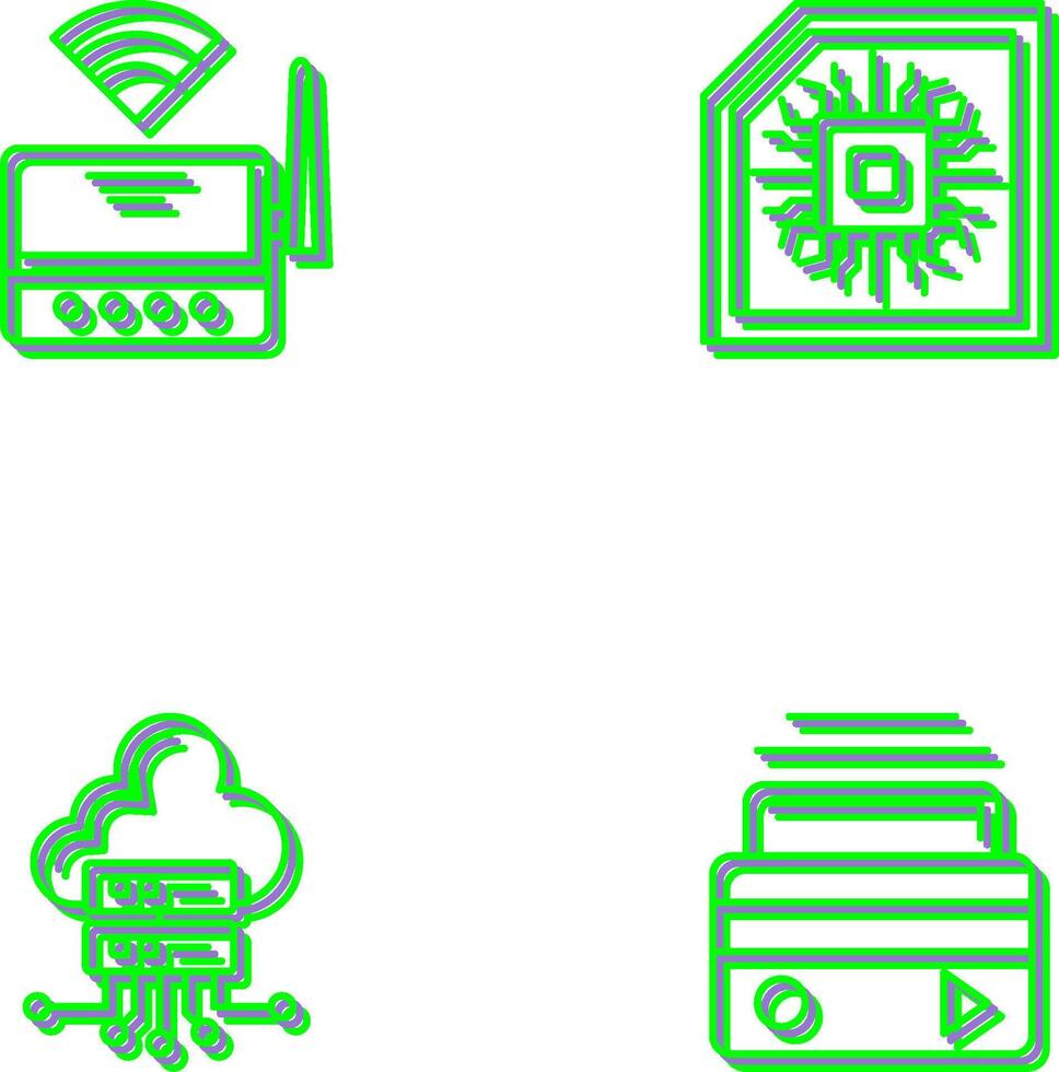 Wifi Router and Chip Icon vector